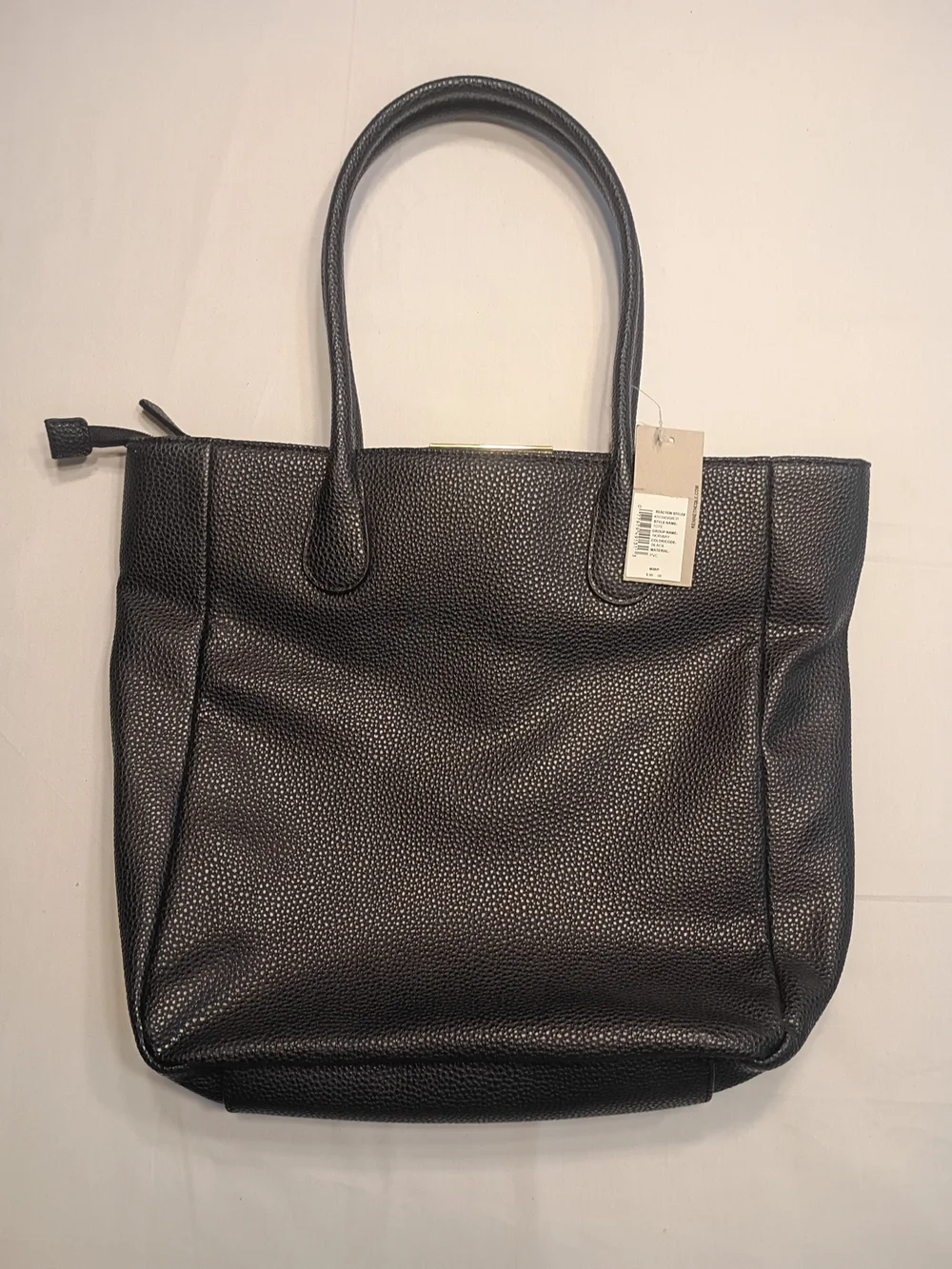 #3017 NWT Kenneth Cole Reaction Black Pebbled Leather Tote